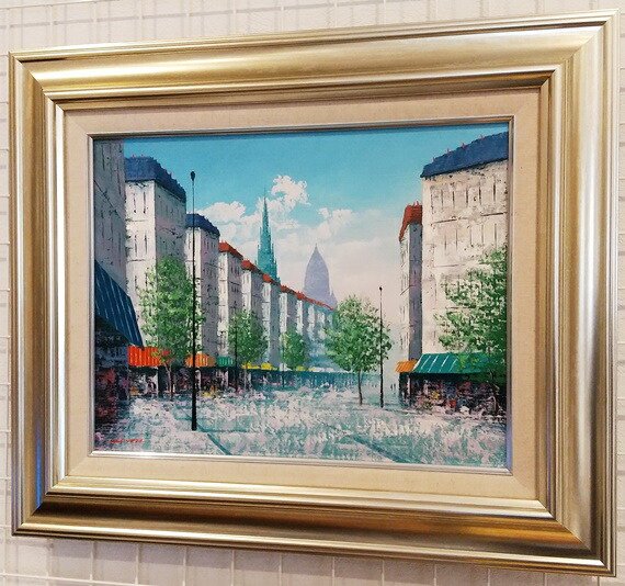 Donald's 作 風景画 ドアと庭の油彩画 Donald's 作 風景画 ドアと庭の