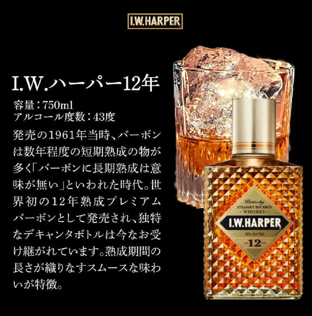 楽天市場】【送料無料】IWハーパー 12年 43度 正規 木箱/グラス付