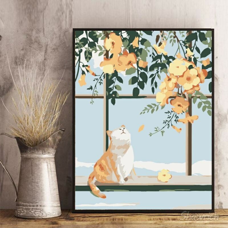 油絵 専用品 頭に花をのせた猫 3 油絵 専用品 頭に花をのせた猫 3 油絵