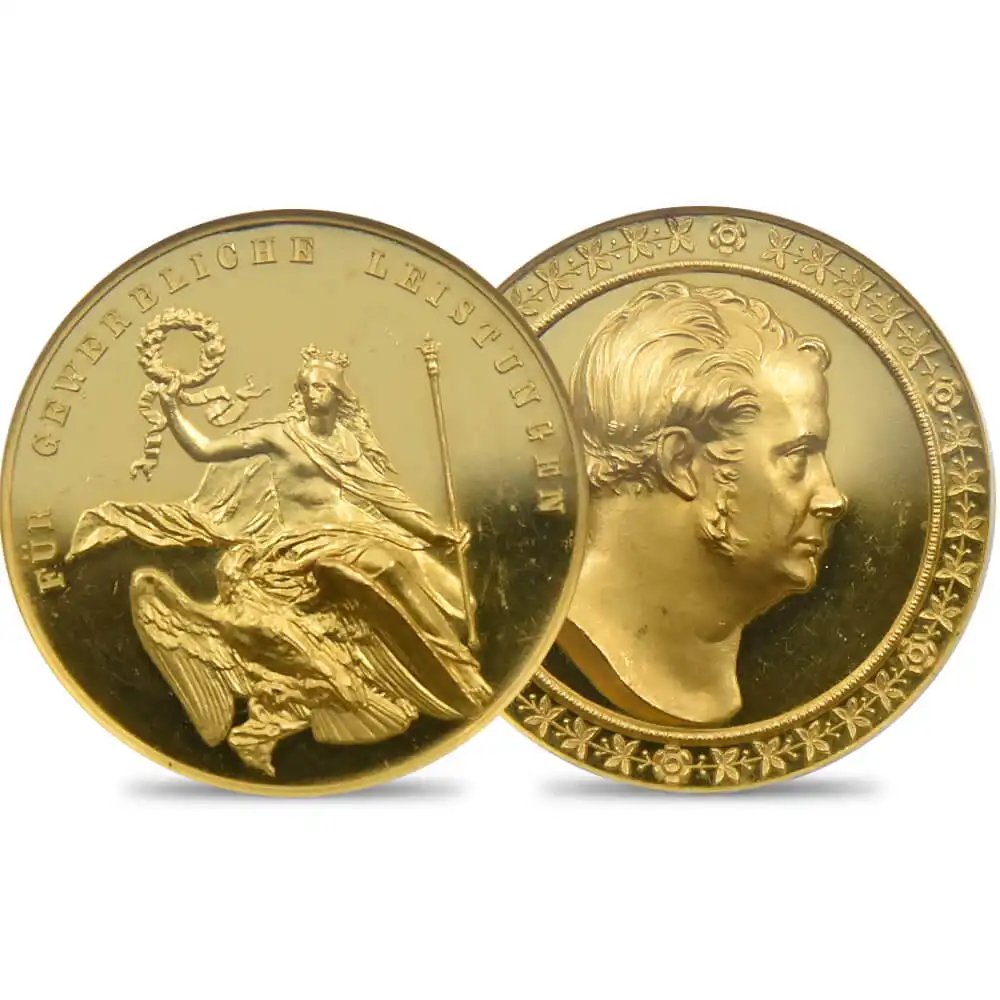 プロイセン nd1850 ヴィルヘルム4世 16ダカット試作金メダル PCGS
