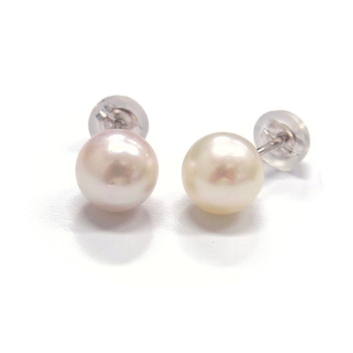 アコヤ真珠 パールピアス イヤリング 7-7.5mm ホワイト ラウンド