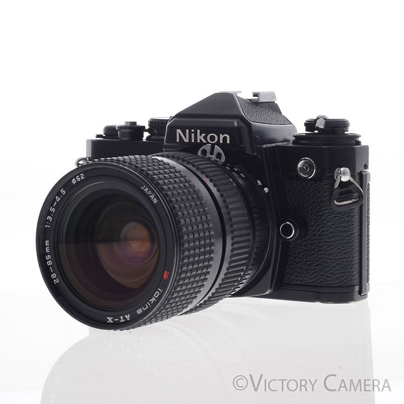 Nikon FE Black 35mm Film Camera with 28-85mm Zoom Lens -New Seals- [EX