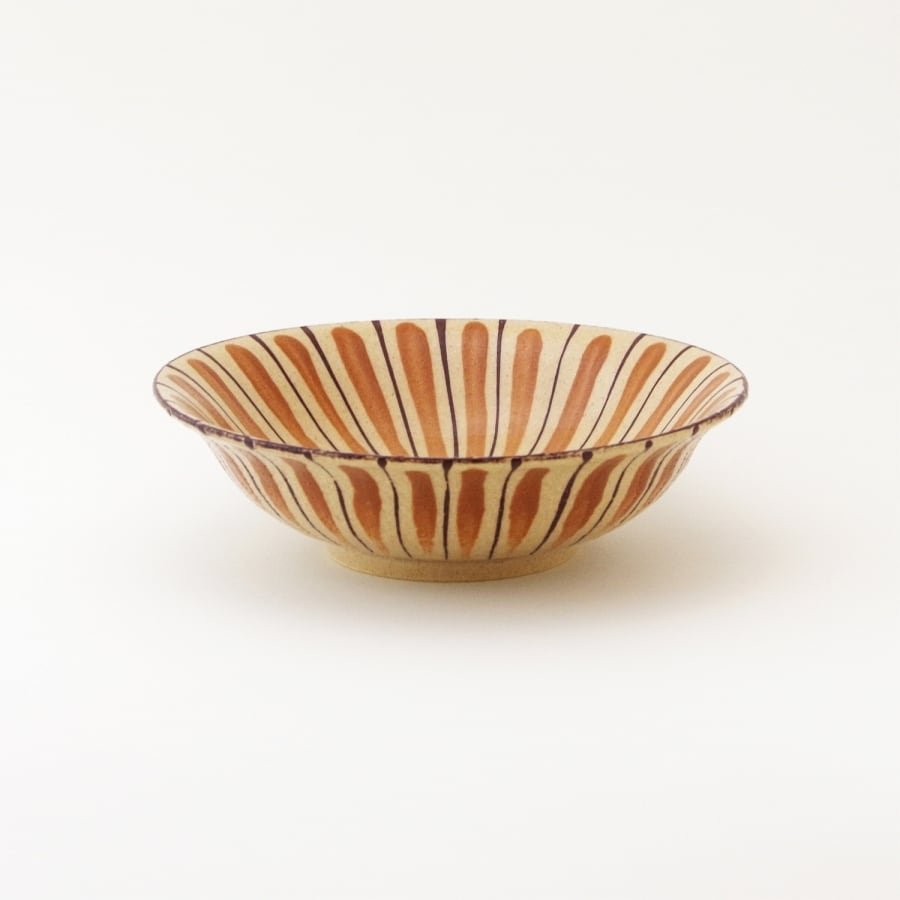 麦藁手 中平鉢 橙/青 小春花窯 瀬戸焼【伝統工芸品】【民藝品