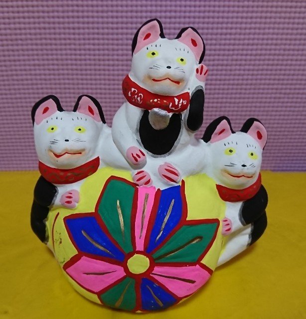 招き猫25の2【滋賀】小幡人形(デコ) - 郷土玩具/招き猫十八番