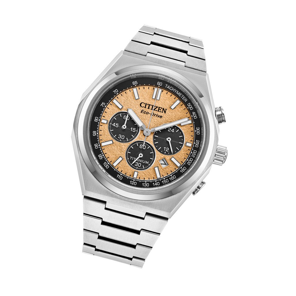 Citizen Zenshin Super Titanium Chronograph with Salmon Dial