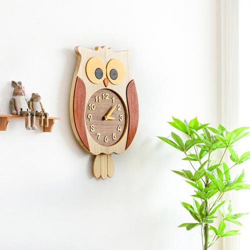 旭川クラフト Pecker 工房ペッカー F60 ふくろう時計 国産クラフト