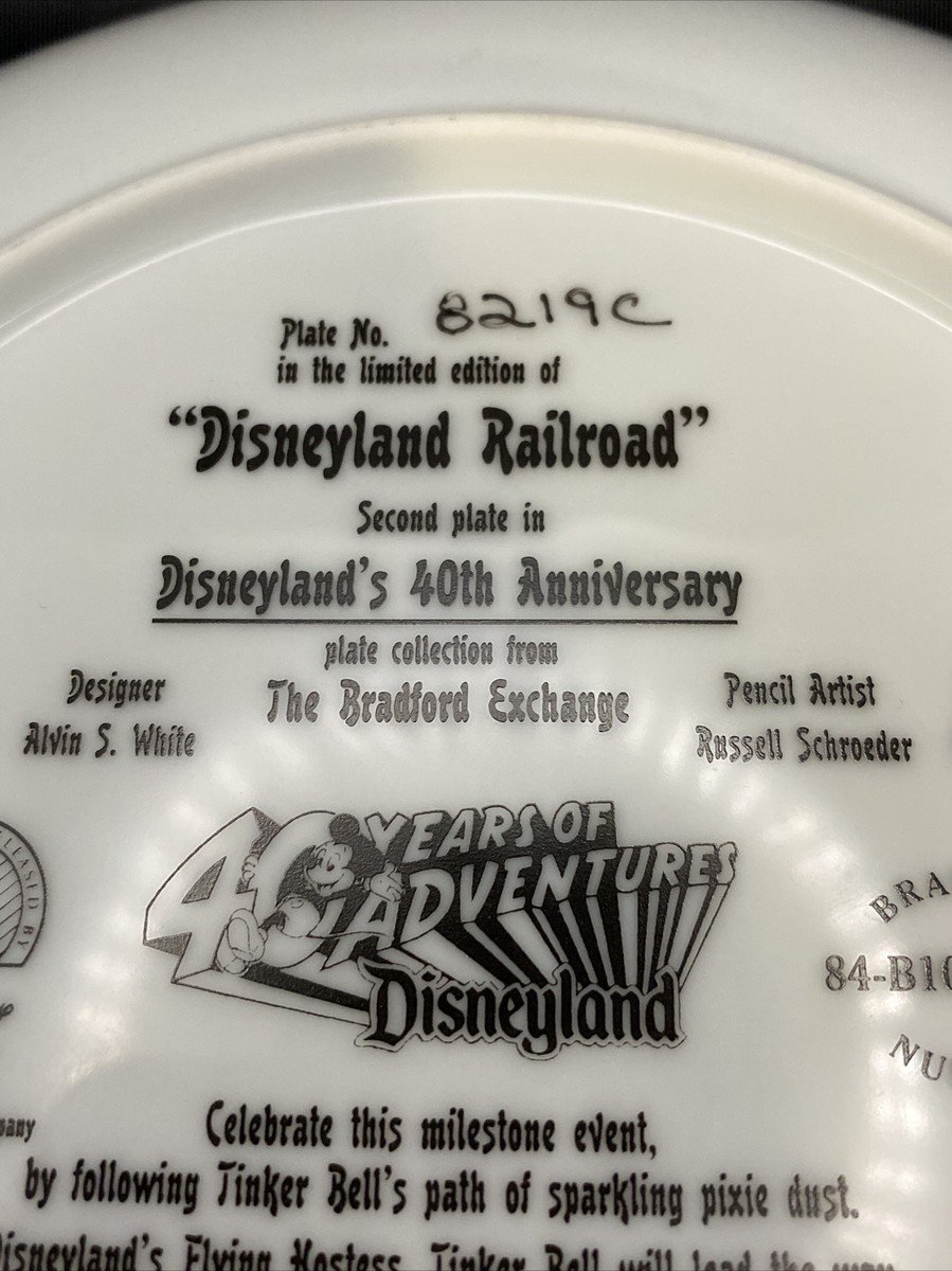 Disneyland Railroad Plate, Limited Edition, 40th Anniversary