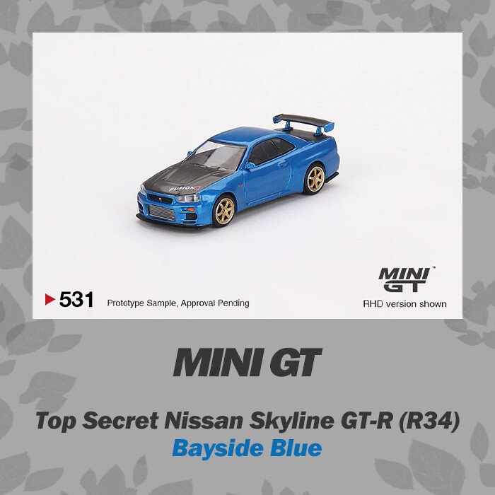 MINI GT 1:64 Skyline GT-R R34 Top Secret Bayside Blue RHD | eBay