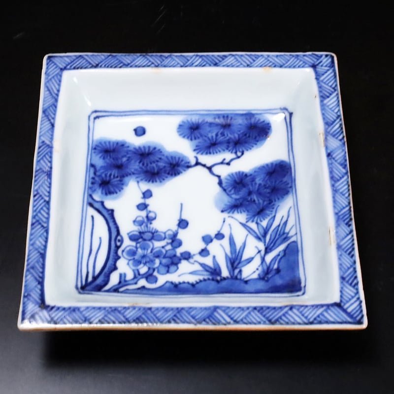 清 順治染付松竹梅文角皿 五客揃 | LYAN ARTS' Collection onlin