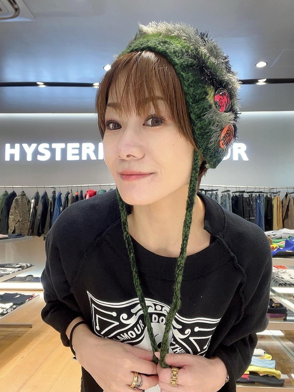 HYSTERIC GLAMOUR 緑のポンポン付きニット帽 hysteric glamor 緑系