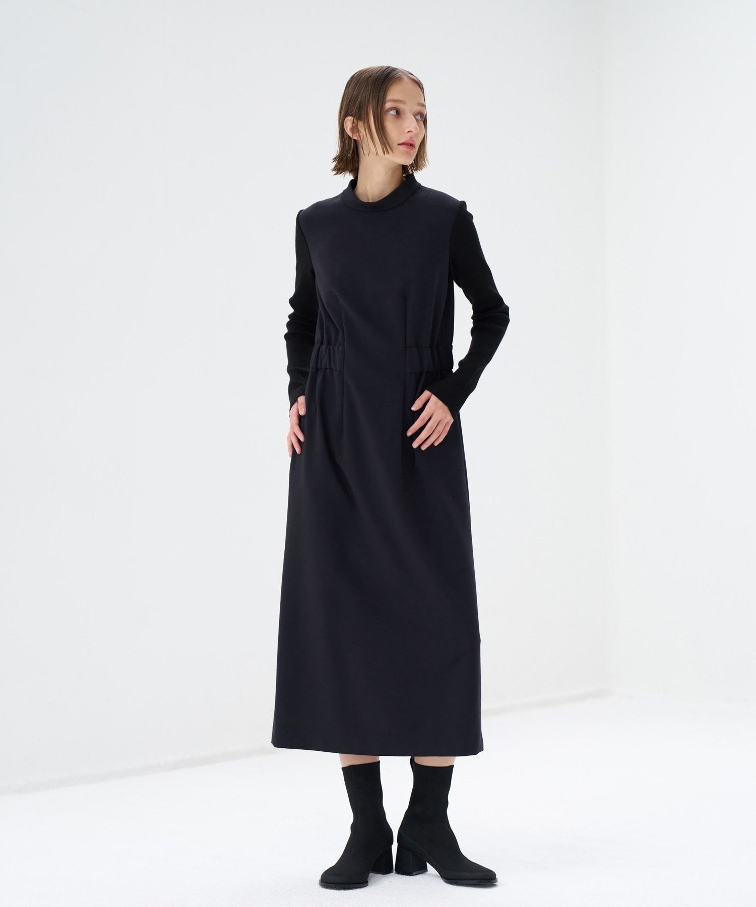 TRダブルクロスニットスリーブワンピース|LANVIN en Bleu | LANVIN en
