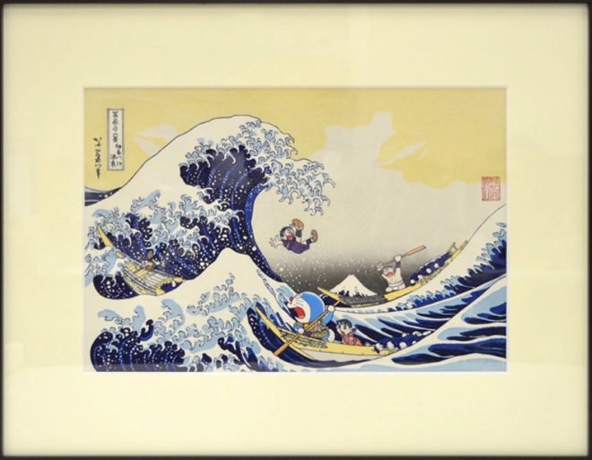 新品予約済 ドラえもん 浮世絵木版画 富嶽三十六景 神奈川沖浪裏