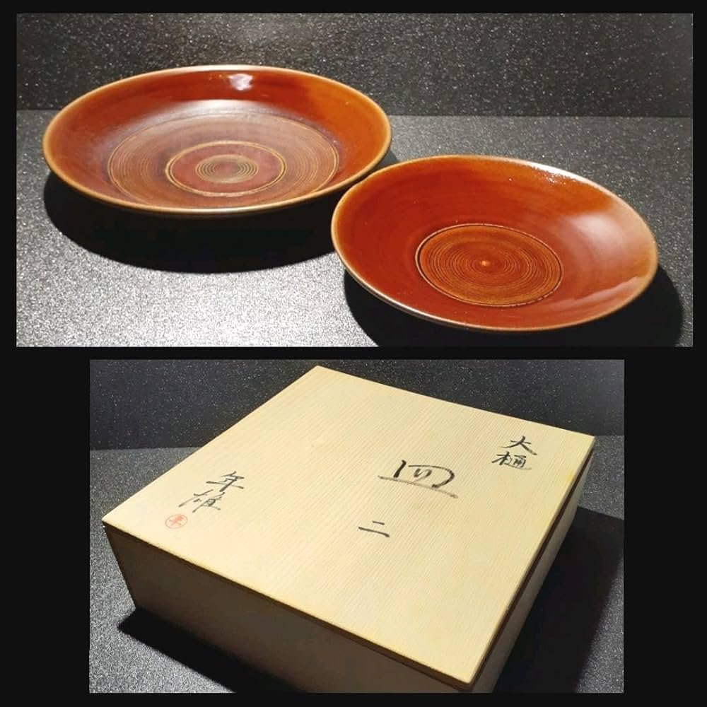 Amazon.co.jp: 大樋焼 十一代大樋長左衛門 大樋年雄銘 飴釉 菓子皿