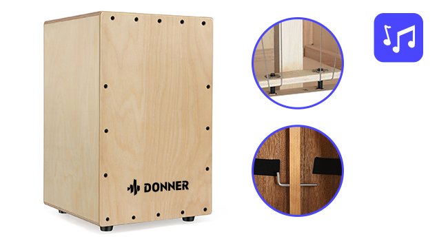 Amazon.com: Donner Cajon Box Drum Full Size, Percussion Instrument