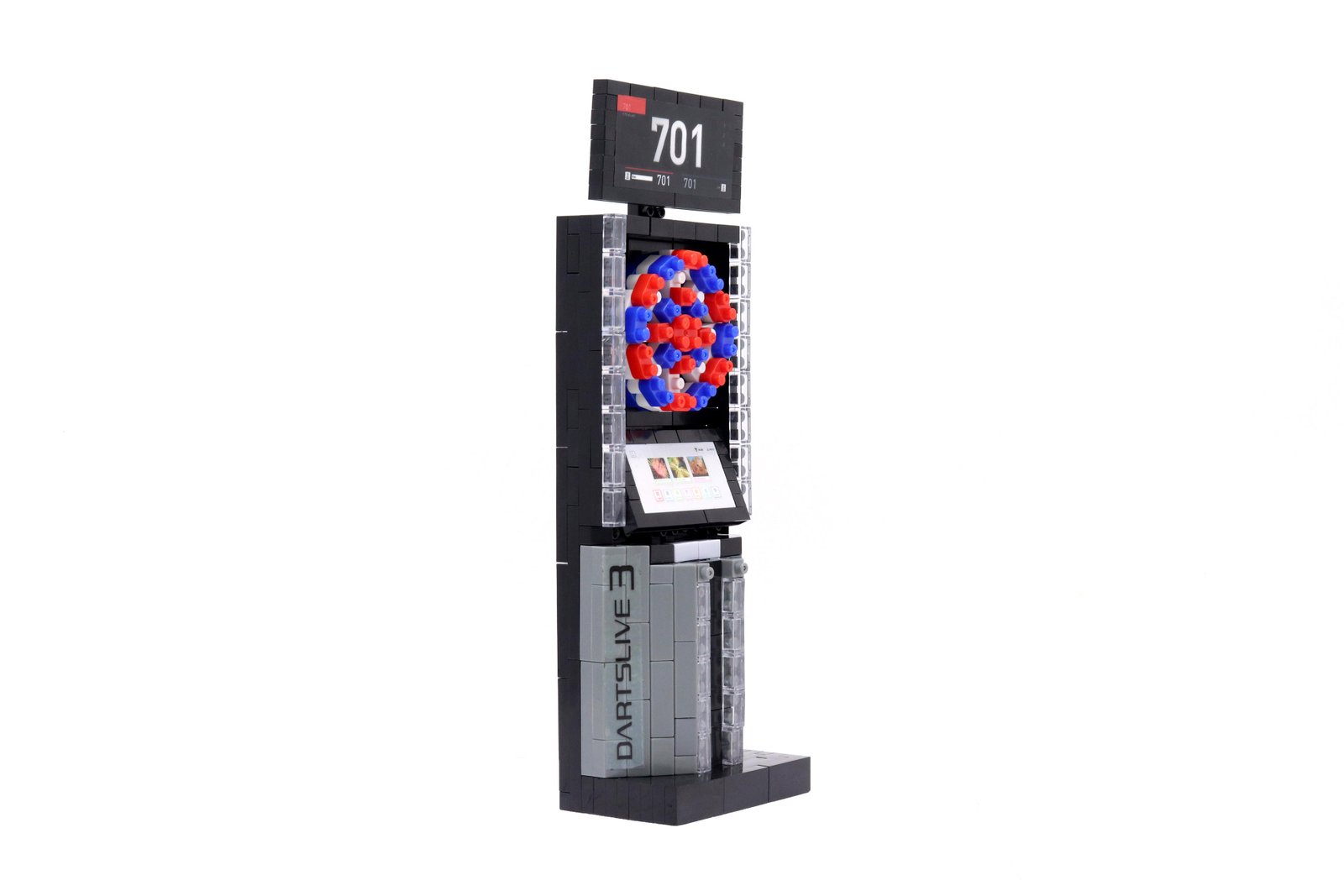 ダーツマシンの最新機種「ダーツライブ3」をナノブロック®で再現
