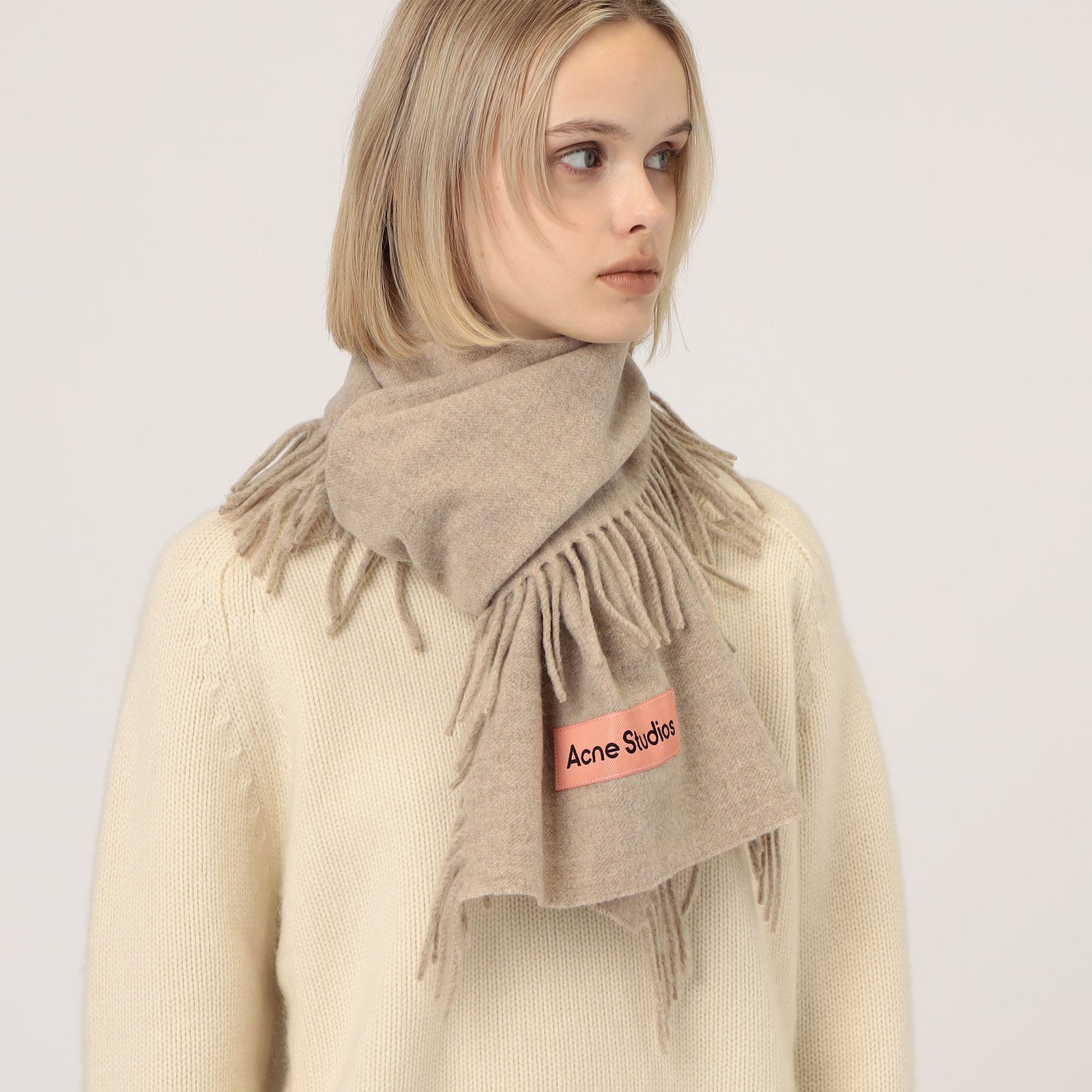 Acne studios マフラー フリンジ ホワイト 公式通販
