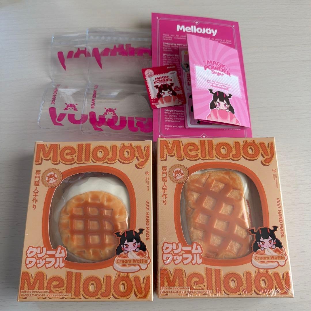 新品 シュリ付き Mellojoy メロジョイ クリームワッフル 2個　スクエア 新品 シュリ付き Mellojoy メロジョイ クリームワッフル 2個 スクエア