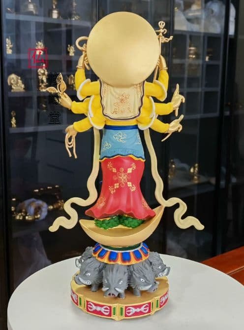 【修縁堂】古美術品 細工 三面仏菩薩 辟邪 開運 工芸品 置物