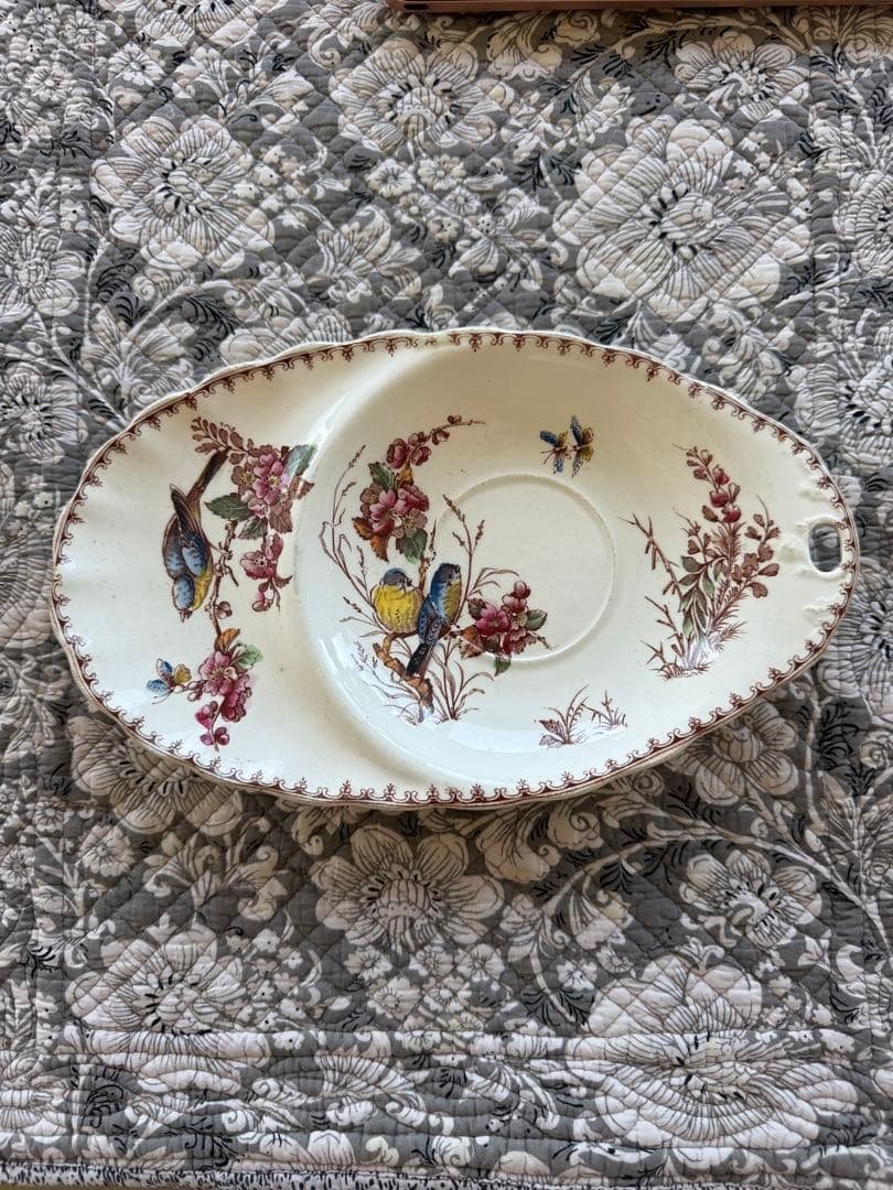 フランスアンティークリュネビィル窯のMesangeソーサーデザートプレート luneville | STORES フランスアンティークリュネビィル窯のMesange