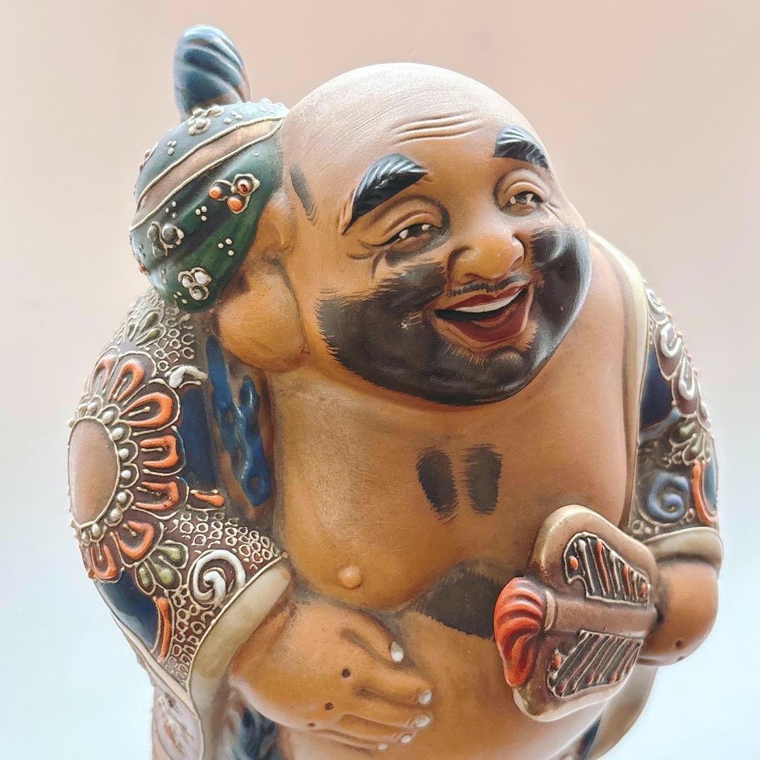 九谷焼 布袋様 七福神 縁起物 置物 布袋尊 骨董 年代物 蔵出し 昭和