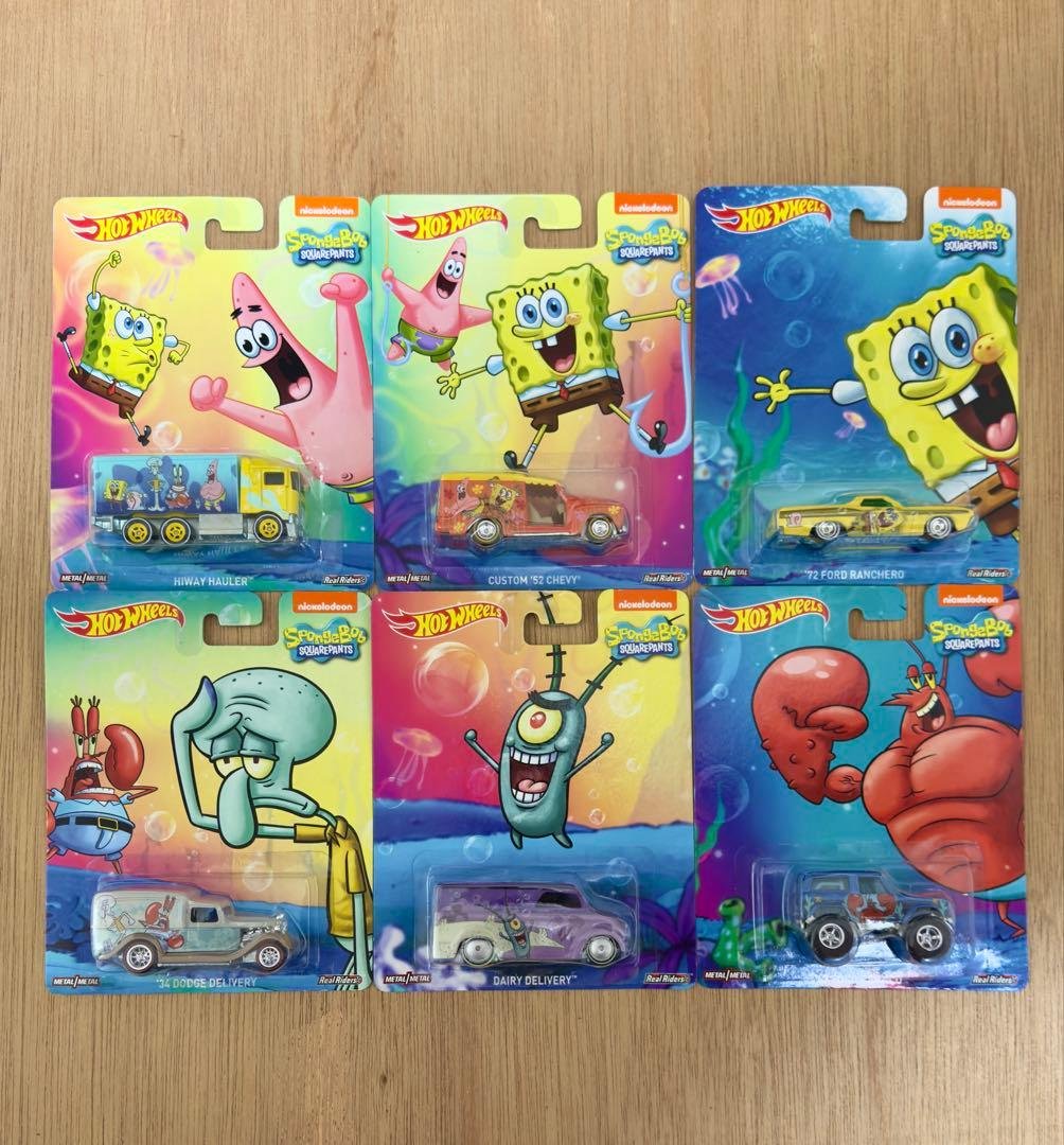 Hot Wheels スポンジ・ボブ ミニカー 6個セット Hot Wheels, 2020 Spongebob Squarepants Character Diecast Car