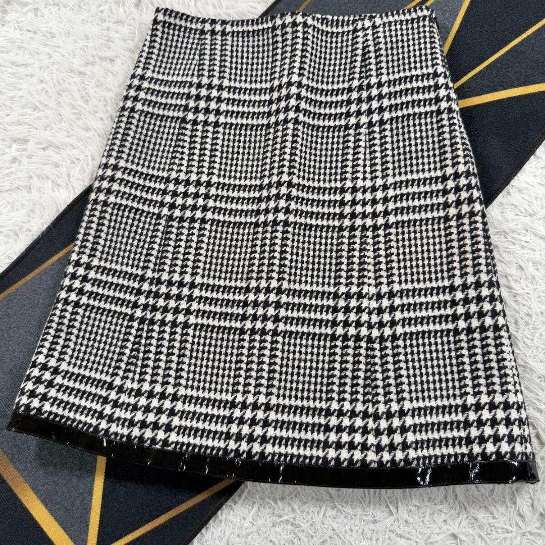 クリスチャンディオール スカート サイドジップ XL ウール 羊革 2018年