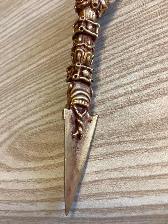 《 チベット密教　新品 》 プルパ　金メッキ　憤怒神　守護神　龍　s64: