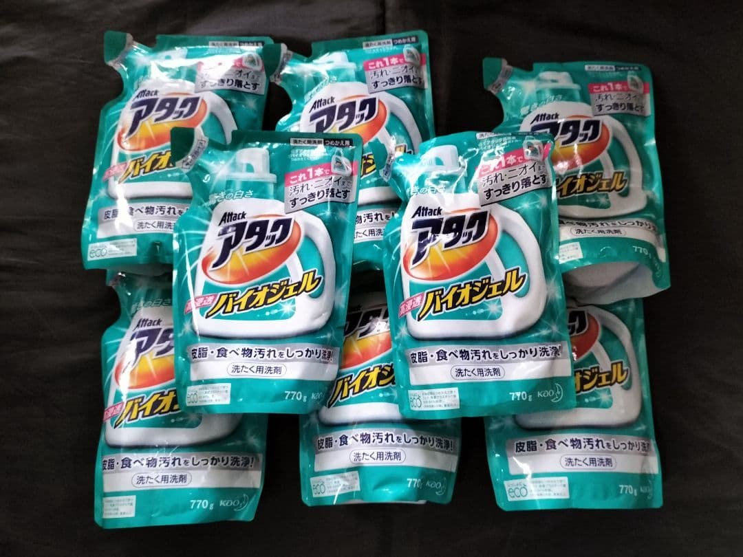 アタック 洗濯洗剤 液体 高浸透バイオジェル 詰め替え 770g×8個 楽天市場】アタック 洗濯洗剤 液体 高浸透バイオジェル 詰め替え 770g