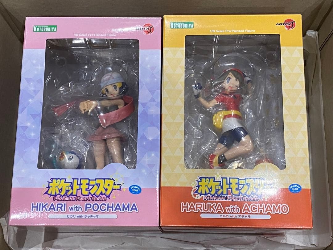 ARTFX J ヒカリ with ポッチャマ ハルカ with アチャモ 色紙付
