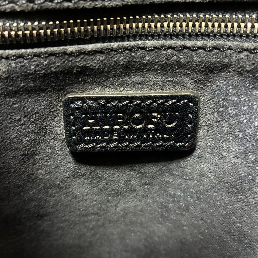 HIROFU ヒロフ　ワンショルダーバッグ　レザー　牛革　Hロゴ　ブラック
