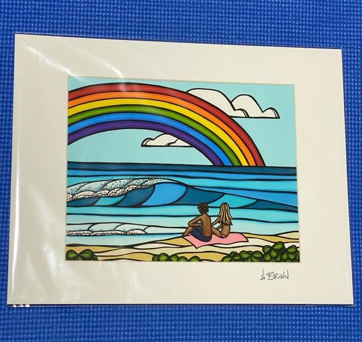 ヘザーブラウン アートプリント絵画 Love Under the Rainbow 虹の下の愛-キャンバス上のジクレー-ヘザーブラウンアート – Heather