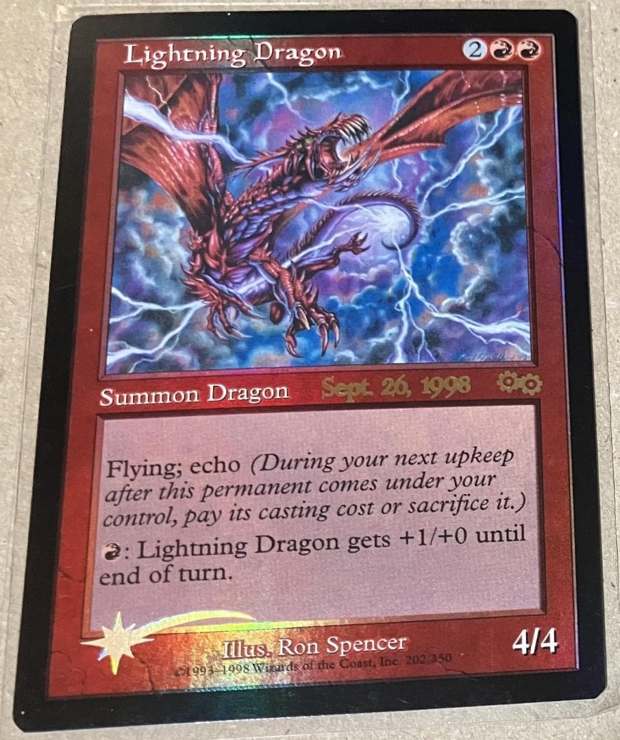 MTG 稲妻のドラゴン 旧枠Foil プレリリース ウルザズ・サーガ USG-P MTG 【Foil】 稲妻のドラゴン プレリリース 在庫英1枚まで ホイル