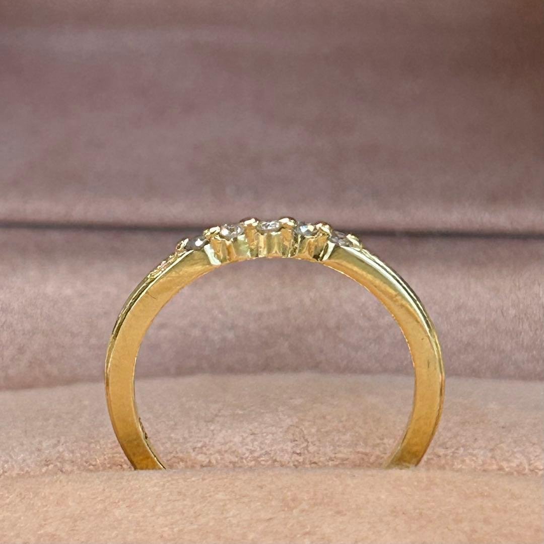 アガット　agete K18 ダイヤモンド　リング　5石　指輪　18金