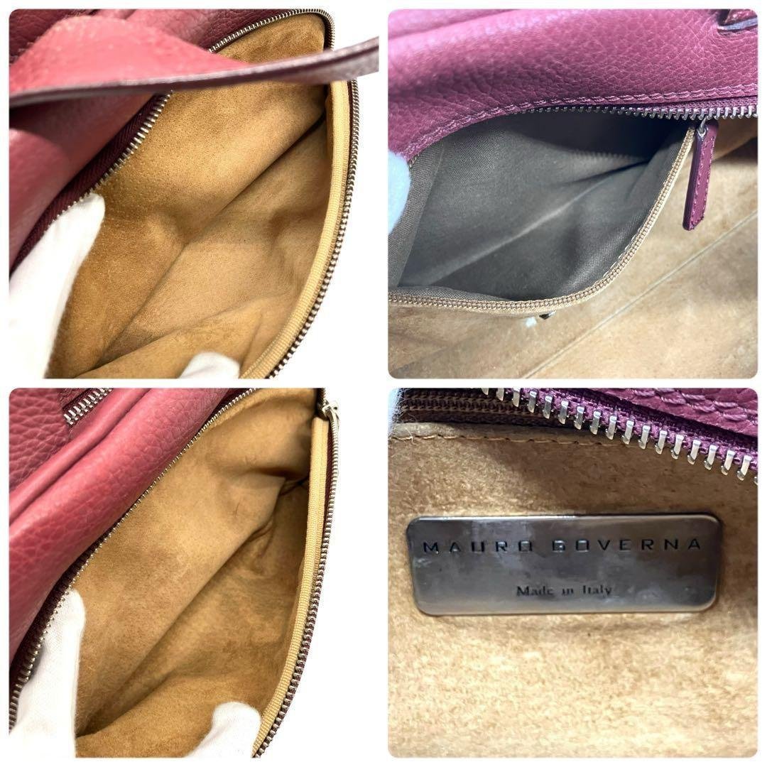 良品 2009 MAURO GOVERNA ハンドバッグ 2way 紫ピンク