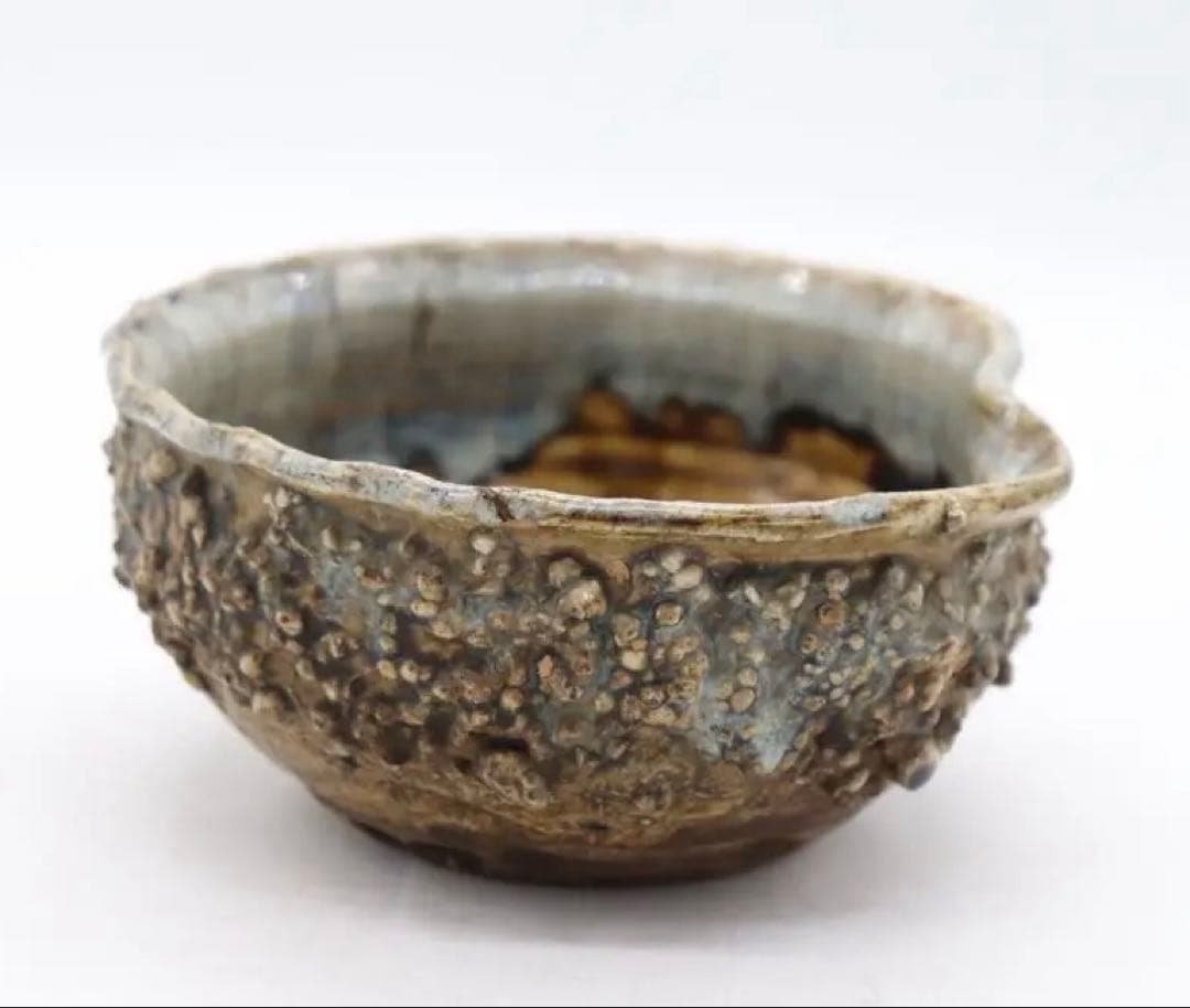 古相馬焼　建水　茶道具　送料込み250510 茶道具 建水 唐津焼き又は新高取焼き又は染付 山水又は染付 葡萄棚