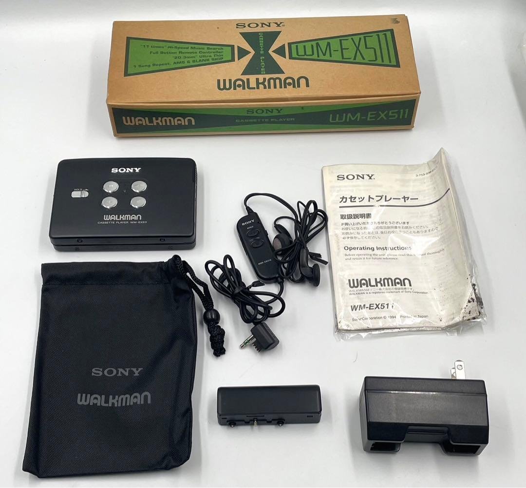 ジャンク　外観極美品　新品級　SONY WM-EX511 カセットプレーヤー ジャンク SONY WALKMAN WM-EX511 カセットウォークマン ブラック 電池