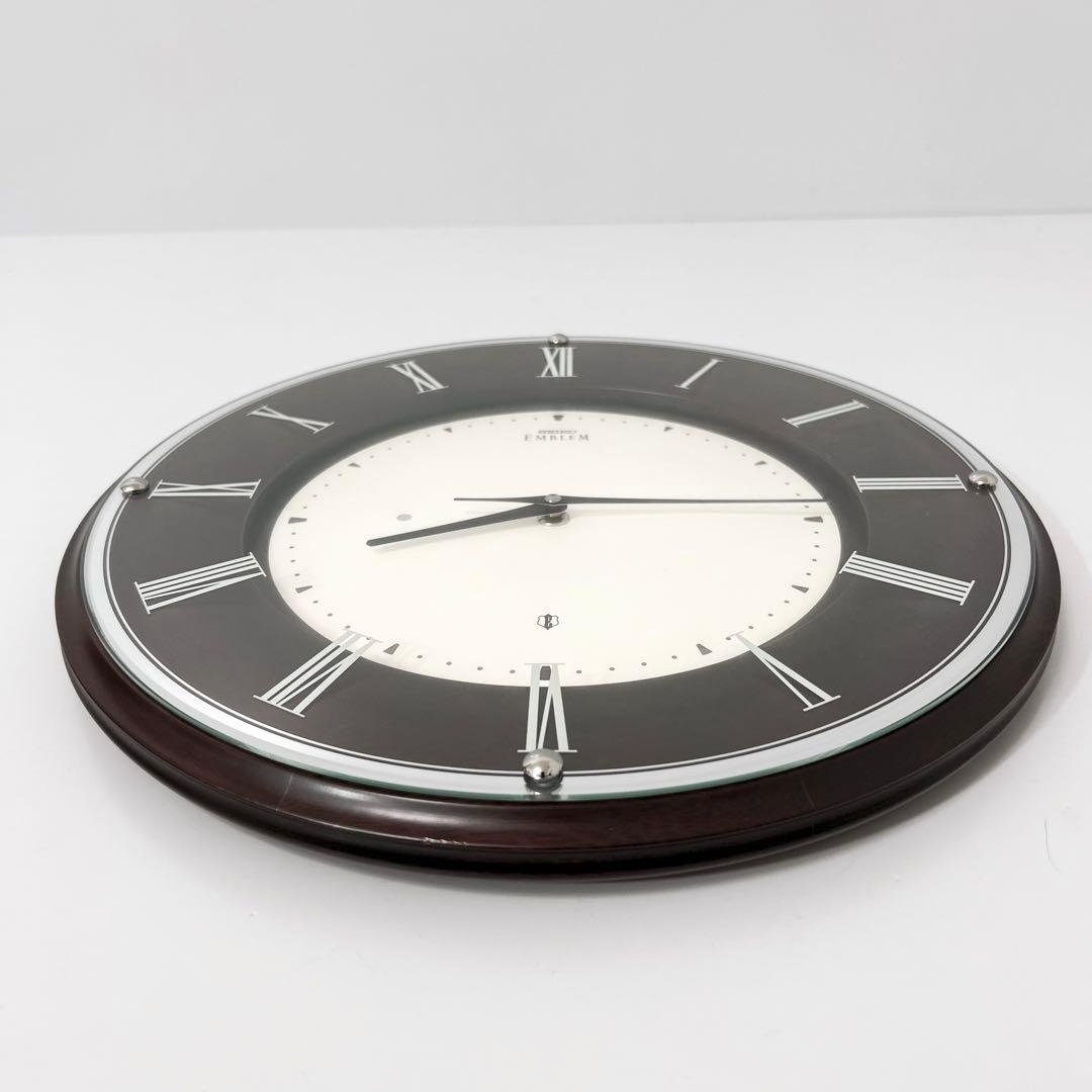 美品 SEIKO EMBLEM セイコー 電波時計 掛時計 HS540B 無垢